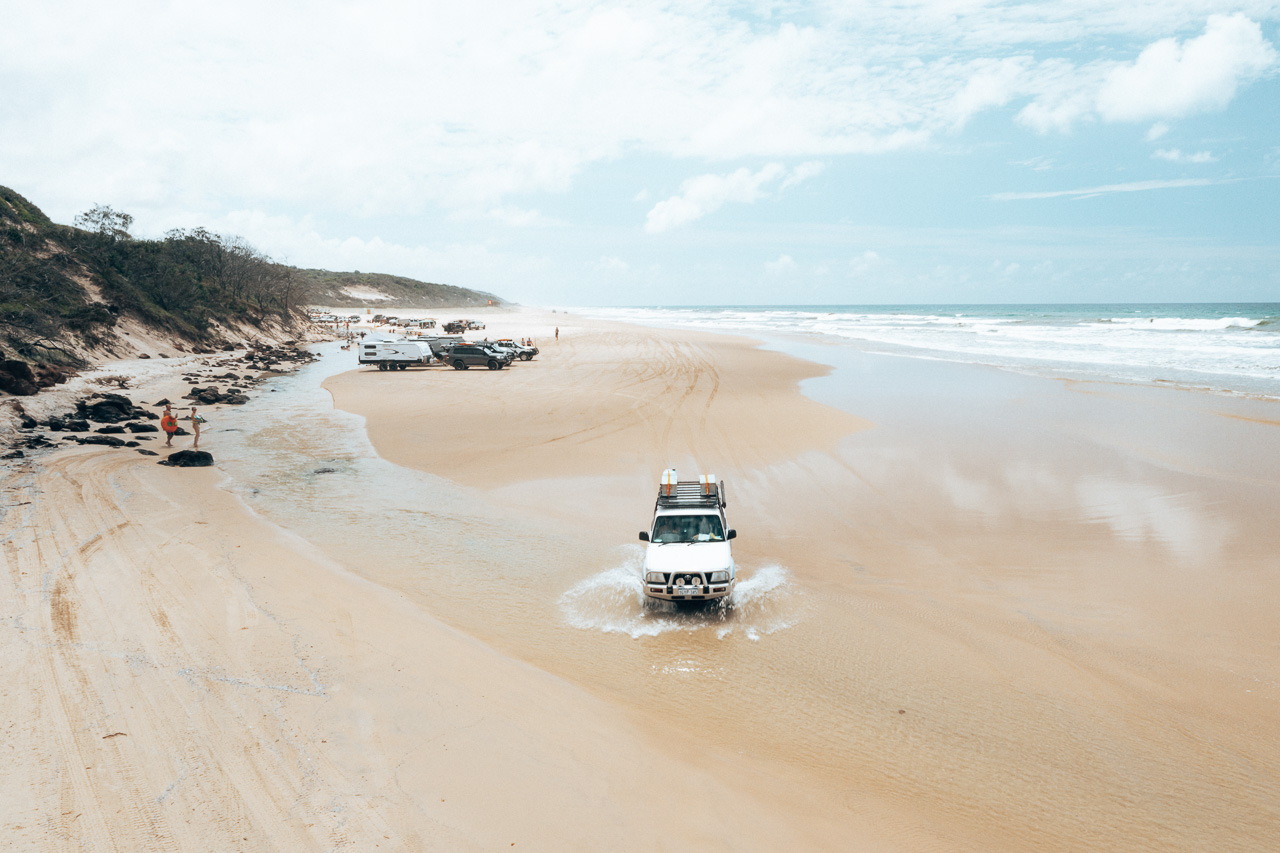 4WD on Fraser Island - Driving through Eli Creek