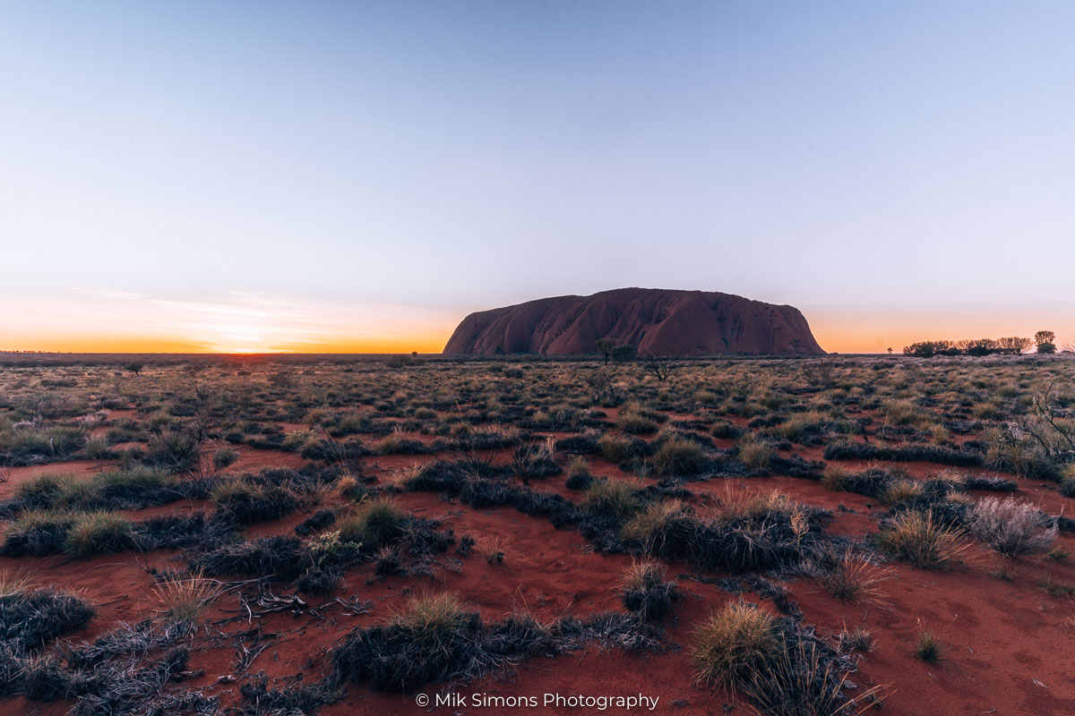Uluru with sunrise from sunset point