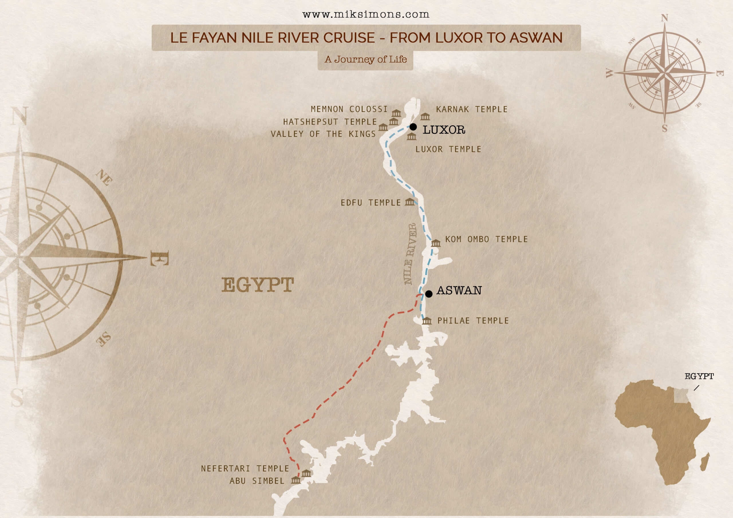 Le Fayan Nile Cruise - Adventure Map of Egypt